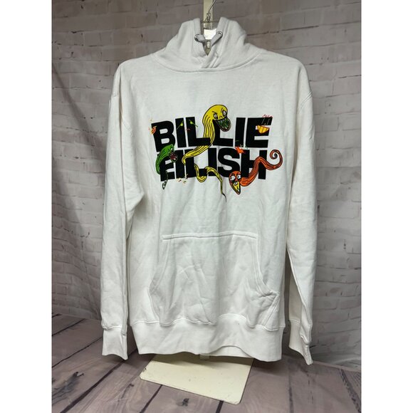 Billie Eilish Unisex Graphic 2019 Concert Hoodie Tour Sweatshirt Small White - Picture 1 of 6